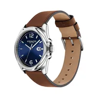 Greyson Stainless Steel & Leather Strap Watch​​ 14602585