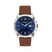 Greyson Stainless Steel & Leather Strap Watch​​ 14602585
