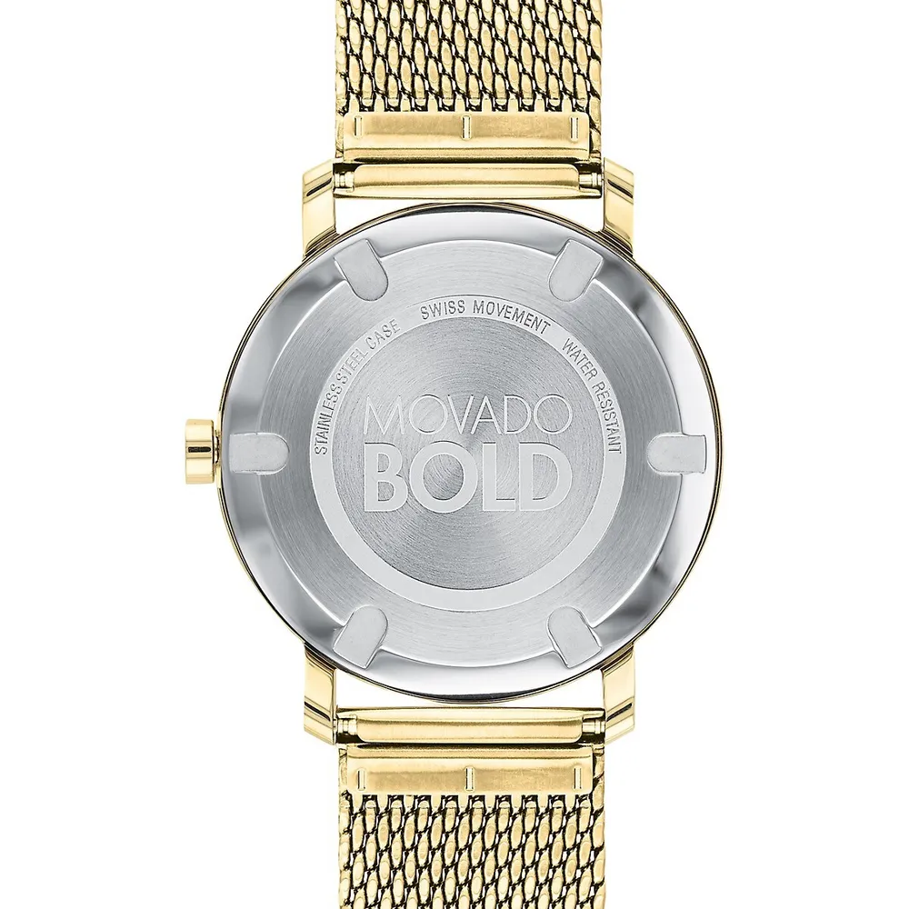 Bold Goldtone Bracelet Watch