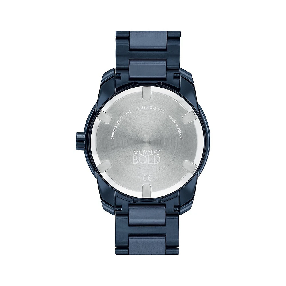 Montre-bracelet en acier inoxydable bleu Verso, 3600737