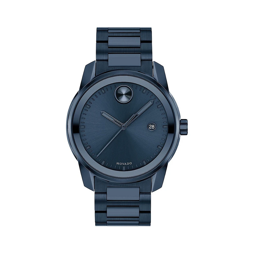 Montre-bracelet en acier inoxydable bleu Verso, 3600737