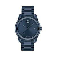 Montre-bracelet en acier inoxydable bleu Verso, 3600737