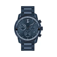 Verso Blue Ion-Plated Stainless Steel Bracelet Chronograph Watch 3600742