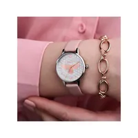 Honey Bee Midi Stainless Steel & Leather Strap Watch ​OB16FB25