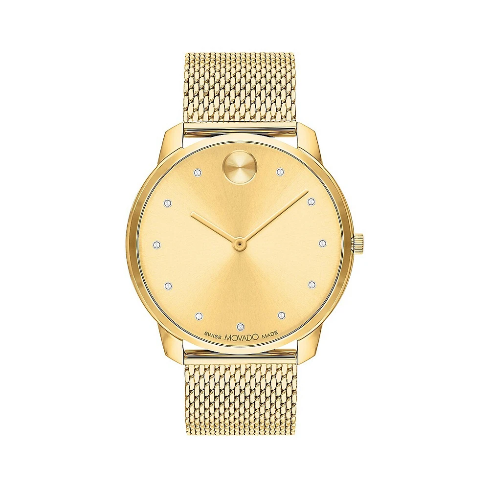 Bold Thin Goldplated Stainless Steel Bracelet Watch 3600903