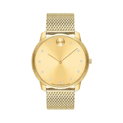 Bold Thin Goldplated Stainless Steel Bracelet Watch 3600903