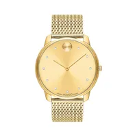 Bold Thin Goldplated Stainless Steel Bracelet Watch 3600903