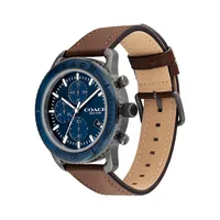 Cruiser Blue Dial Brown Leather Strap Chronograph Watch 14602610