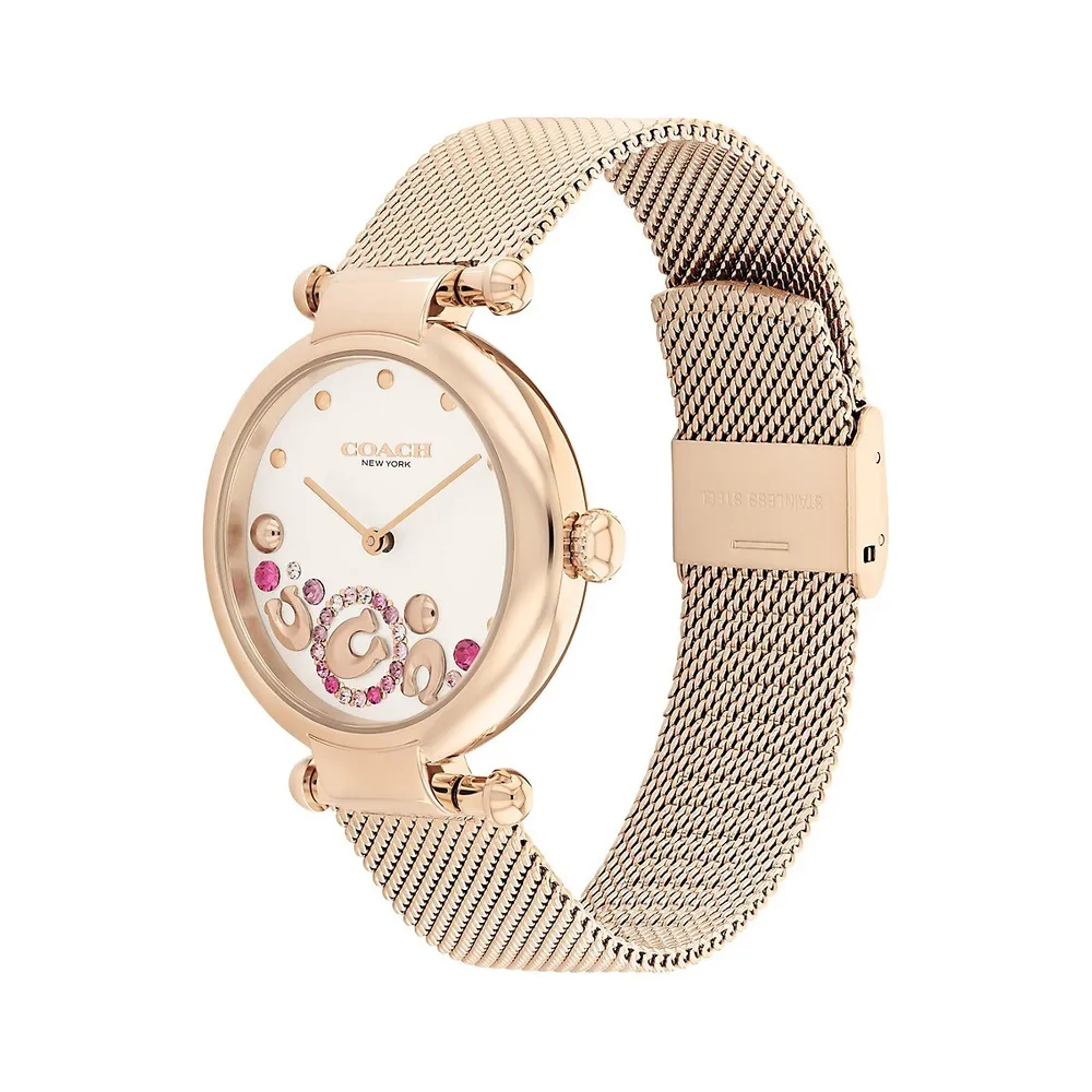 Cary Rose-Goldtone Mesh Bracelet Watch 14504004