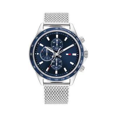 Stainless Steel & Blue Dial Multi-function Bracelet Watch 1792018