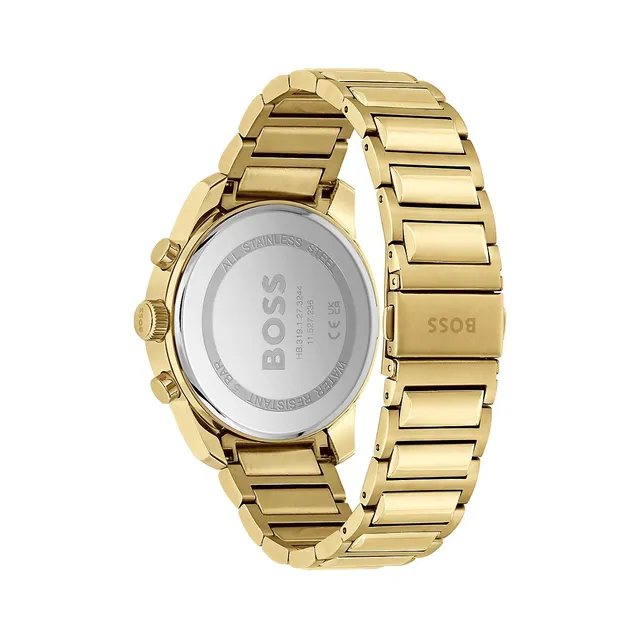 BOSS Trace Goldplated Stainless Steel Bracelet Chronograph Watch 1514006 |  The Pen Centre