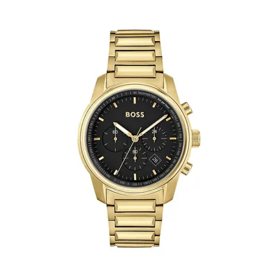 Trace Goldplated Stainless Steel Bracelet Chronograph Watch 1514006
