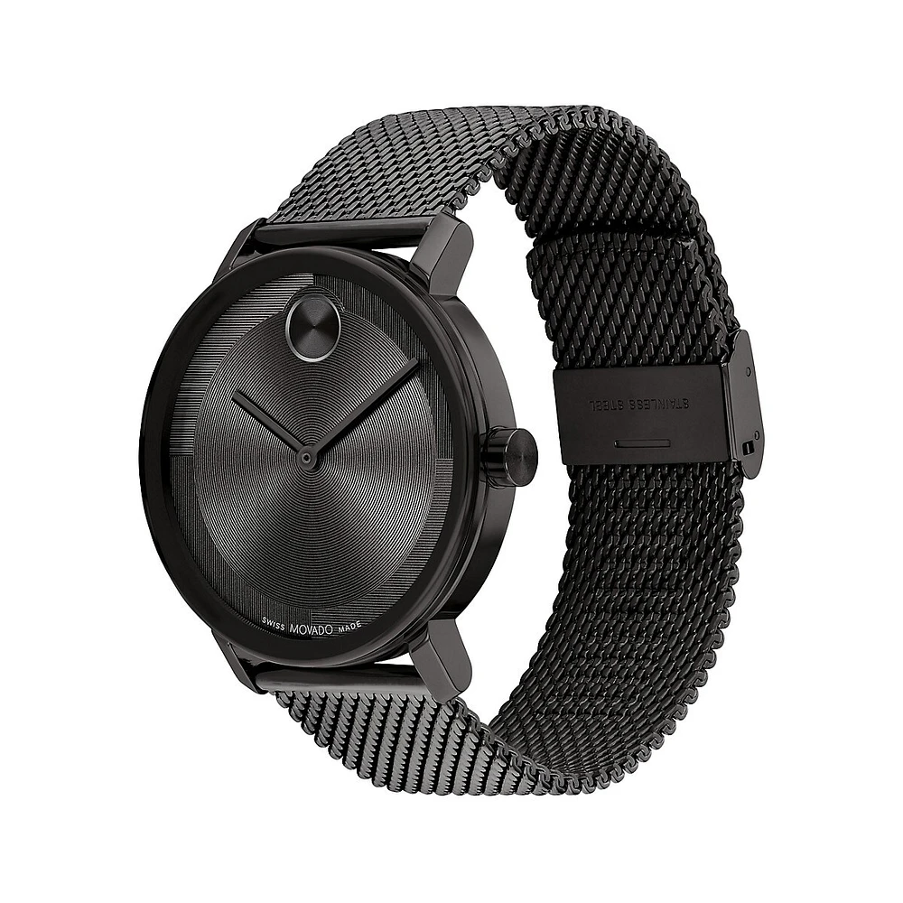 Bold Evolution 2.0 Black Ionic-Plated Stainless Steel Mesh Strap Watch 3601072