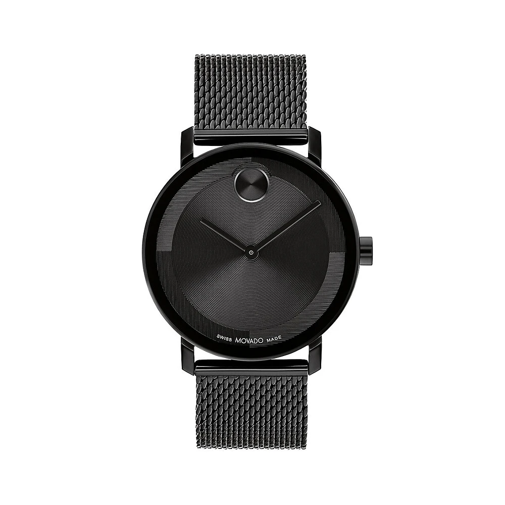 Bold Evolution 2.0 Black Ionic-Plated Stainless Steel Mesh Strap Watch 3601072