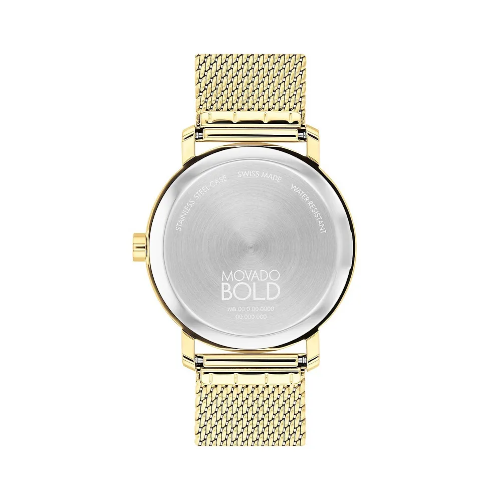 Bold Evolution 2.0 Goldtone Ion-Plated Stainless Steel Mesh Strap Watch 3601073