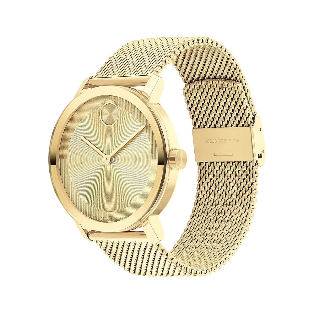 Bold Evolution 2.0 Goldtone Ion-Plated Stainless Steel Mesh Strap Watch 3601073