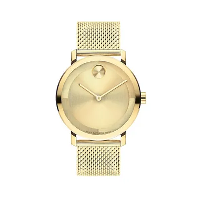 Bold Evolution 2.0 Goldtone Ion-Plated Stainless Steel Mesh Strap Watch 3601073