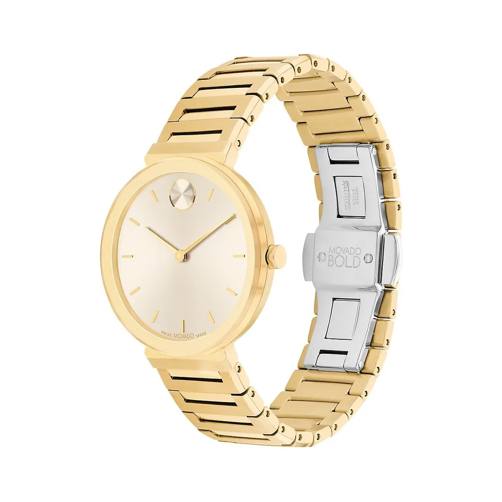 Bold Horizon Light Gold Ion-Plated Stainless Steel Bracelet Watch