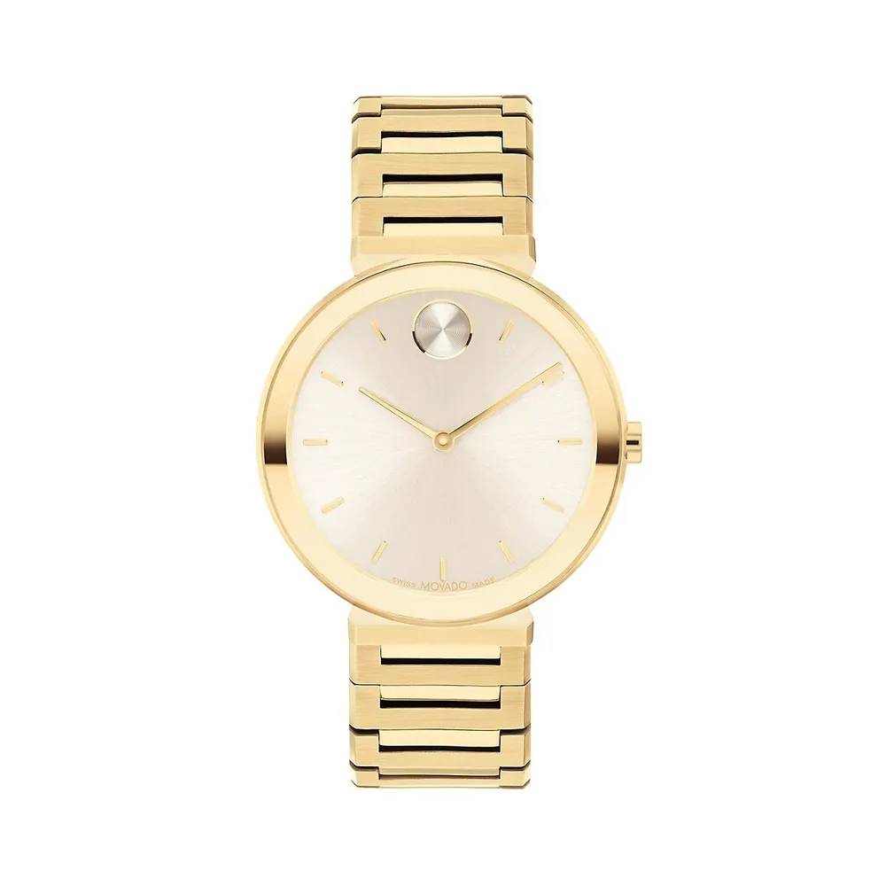 Bold Horizon Light Gold Ion-Plated Stainless Steel Bracelet Watch