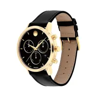 Museum Classic Chrono Goldtone PVD Stainless Steel & Leather Strap Watch 0607779