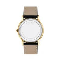 Museum Classic Goldtone PVD Stainless Steel Case & Leather Strap Watch 0607799