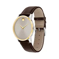 Museum Classic Two-Tone Stainless Steel & Leather Strap Watch 0607800