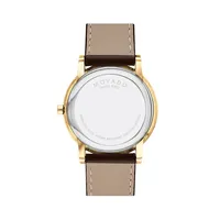 Museum Classic Goldtone PVD Stainless Steel & Leather Strap Watch 0607801