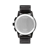 Montre-bracelet chronographe en acier inoxydable au fini par PVD noir Museum Sport, 0607802