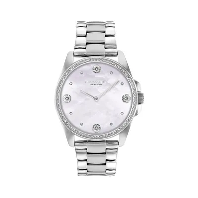 Greyson Stainless Steel Mother of Pearl Bracelet Watch 14504108