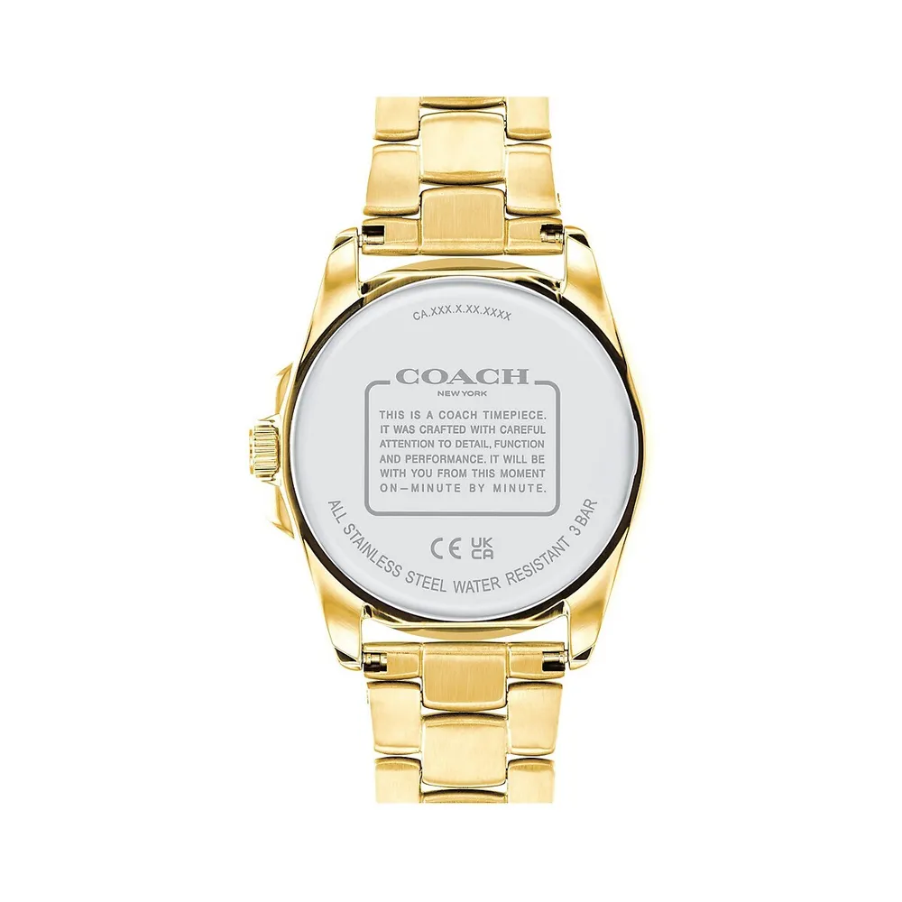 Greyson Goldtone Mother of Pearl Bracelet Watch 14504109