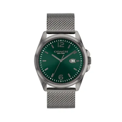 Greyson Stainless Steel Mesh Bracelet Watch 14602619
