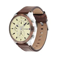 Stainless Steel & Leather Strap Watch 1792053