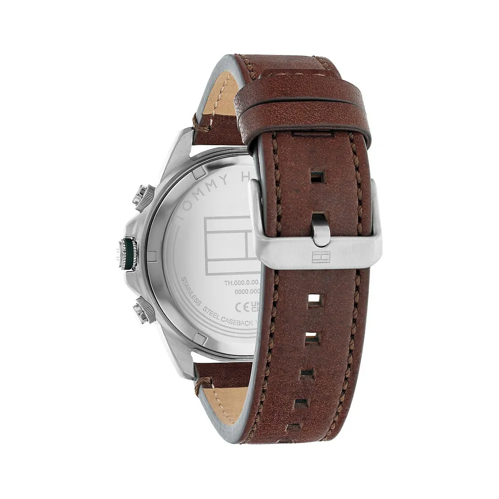 Stainless Steel & Leather Strap Watch 1792064