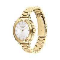 Tatum Goldtone Stainless Steel Crystal-Marker Bracelet Watch 14504157