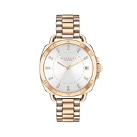 Tatum Rose Goldtone Stainless Steel Crystal-Marker Bracelet Watch 14504158