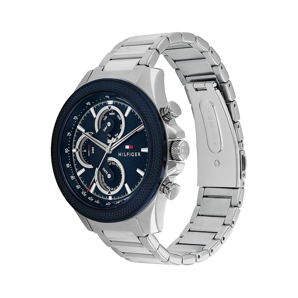 Blue Ionic-Plated Stainless Steel Bracelet Multifunction Watch 1792080