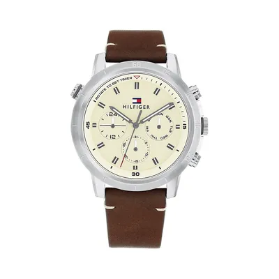 Troy Leather Strap Chronograph Watch 1792102