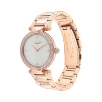 Cary Ion-Plated Carnation Goldtone Stainless Steel, Crystal and Mother-of-Pearl Bracelet Watch 14504184