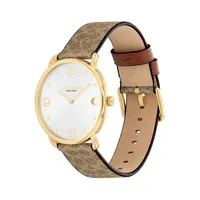 Elliot Ion-Plated Goldtone Stainless Steel and Signature Tan Canvas Strap Watch 14504205