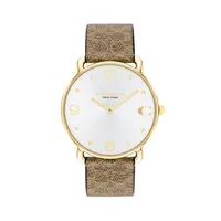Elliot Ion-Plated Goldtone Stainless Steel and Signature Tan Canvas Strap Watch 14504205