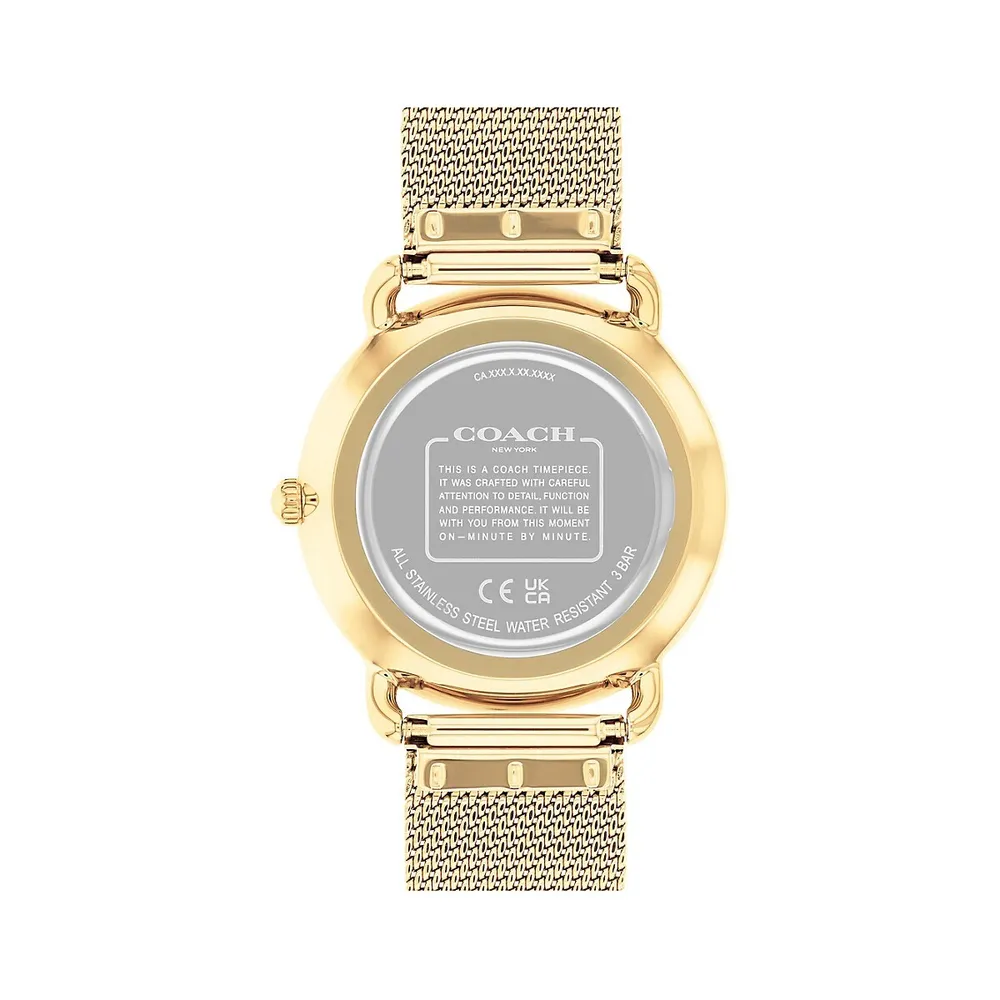 Elliot Ion-Plated Goldtone Stainless Steel Mesh Bracelet Watch 14504208