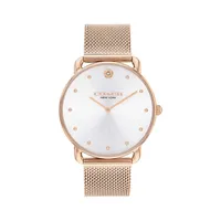 Elliot Ion-Plated Rose Goldtone Stainless Steel Mesh Bracelet Watch 14504209