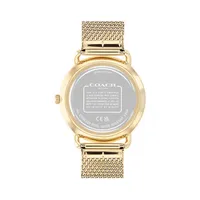 Elliot Goldtone Stainless Steel Mesh Bracelet Watch 14602654