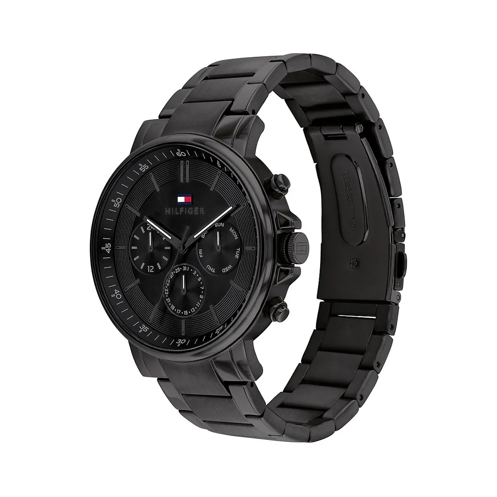 Black Ionic-Plated Steel Bracelet Chronograph Watch 1710590