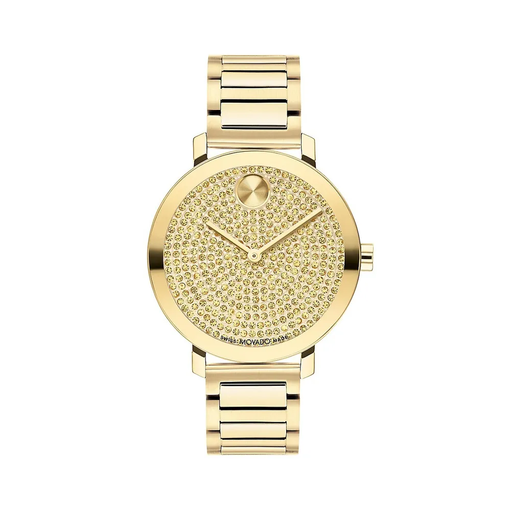 Evolution 2.0 Crystal & Goldtone Ionic-Plated Stainless Steel Bracelet Watch 3601152