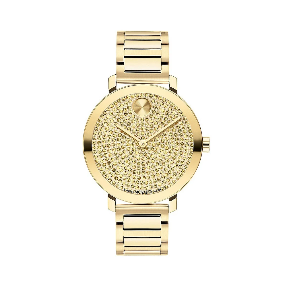 Evolution 2.0 Crystal & Goldtone Ionic-Plated Stainless Steel Bracelet Watch 3601152