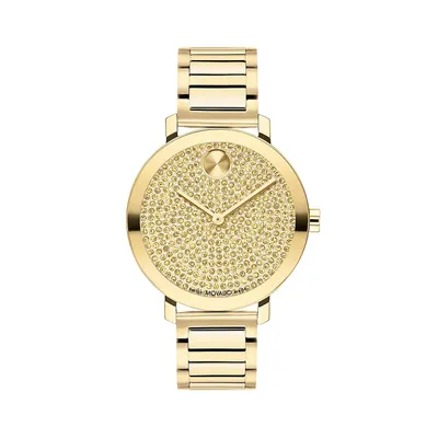 Evolution 2.0 Crystal & Goldtone Ionic-Plated Stainless Steel Bracelet Watch 3601152