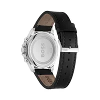 Troper Black Leather Strap Chronograph Watch 1514121