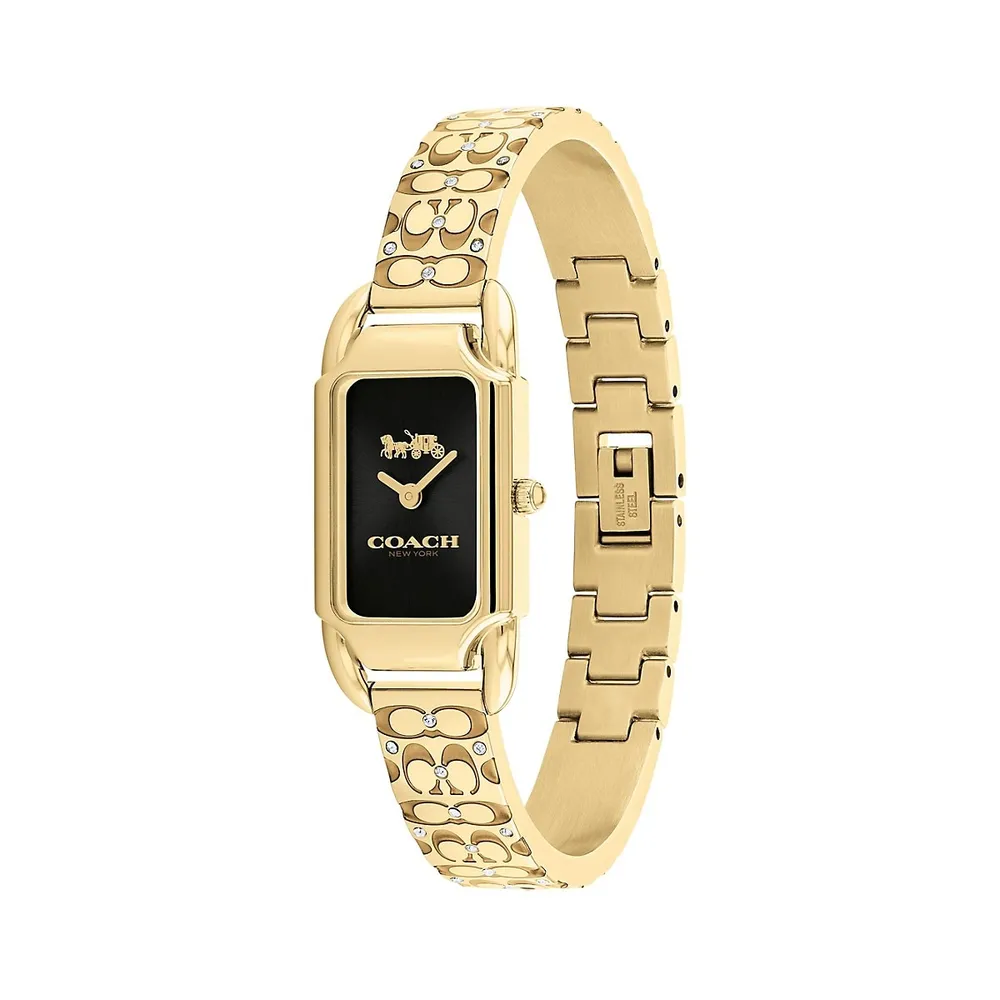 Cadie Signature C Goldtone Stainless Steel Bangle Watch