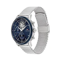 Stewart Stainless Steel & Blue Iconic-Plated Bracelet Multifunction Watch 1710609